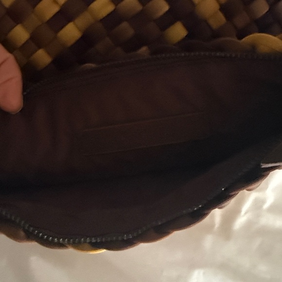 New Naghedi woven neoprene top zip clutch pouch. Color called fez or tortoise. - Picture 8 of 11